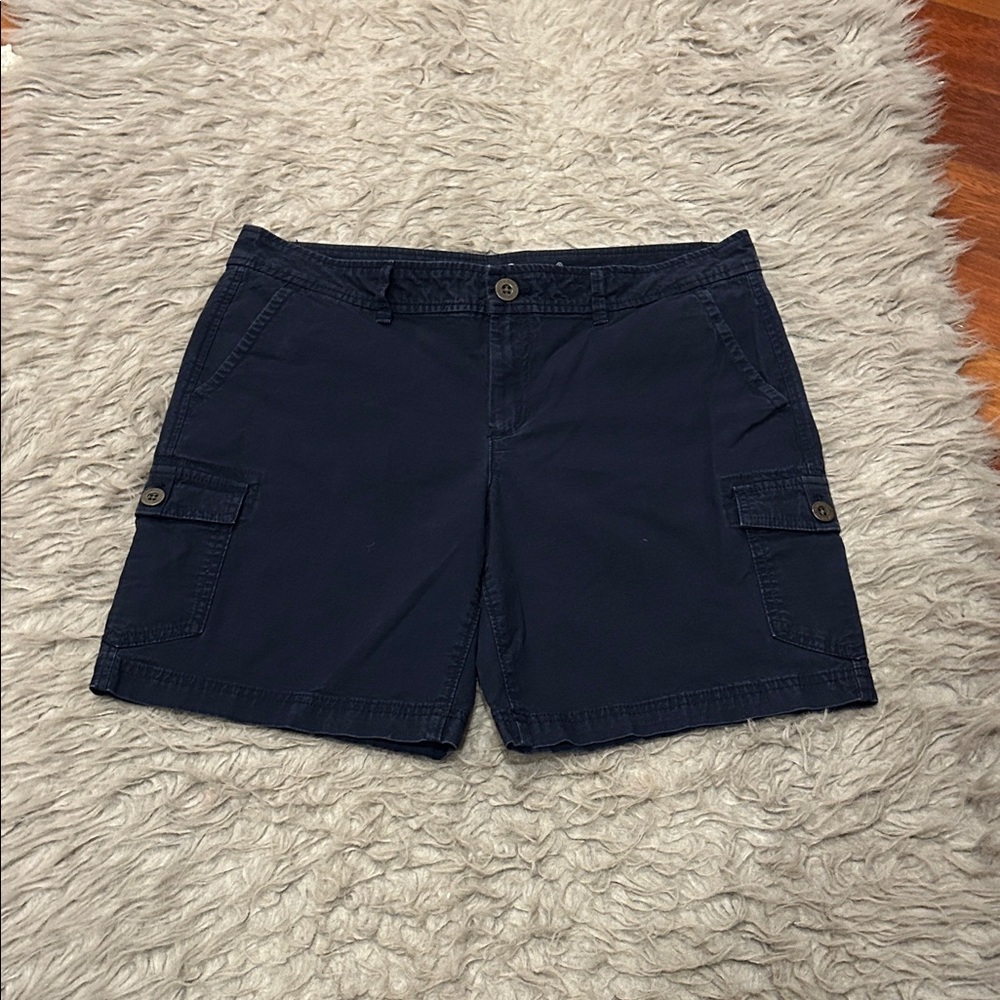 Eddie Bauer Womens Dark Blue Cotton Cargo Shorts